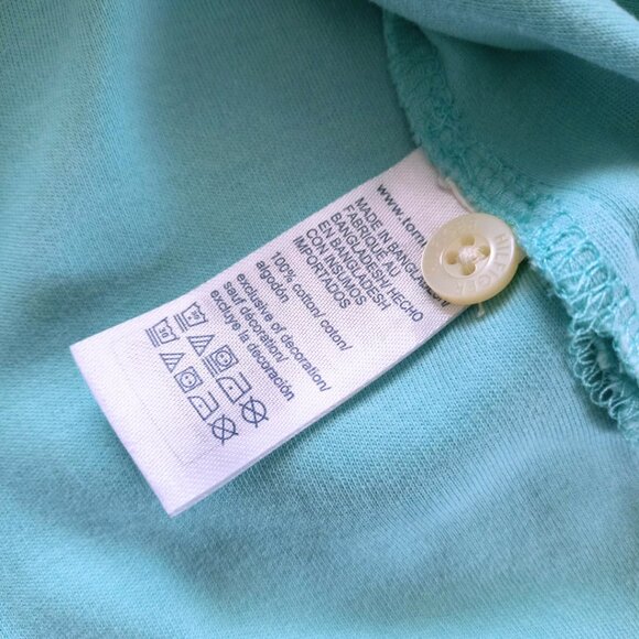 Tommy Hilfiger Men’s Aqua Blue Polo Shirt - Short Sleeve Classic Fit, Size S - Picture 7 of 10